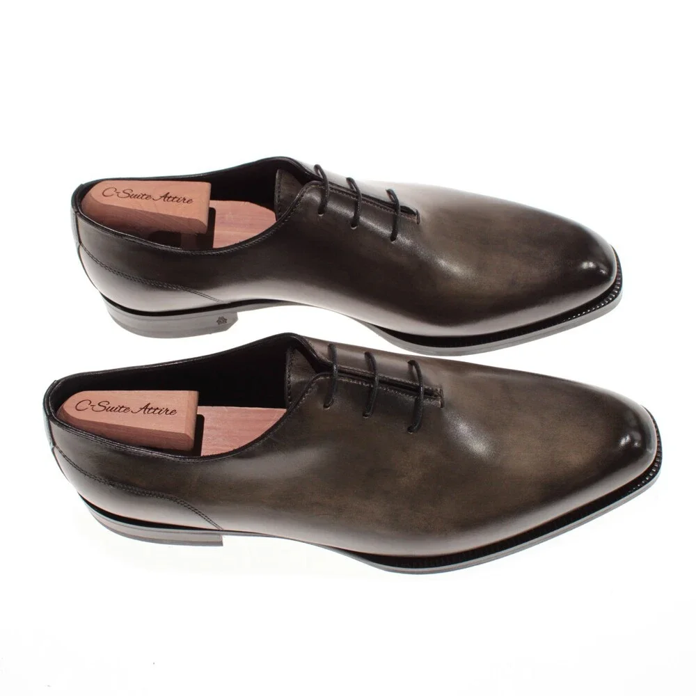 Di Bianco NWB Oxford Dress Shoes Size 44 (US 11) in Green Leather Made in Italy